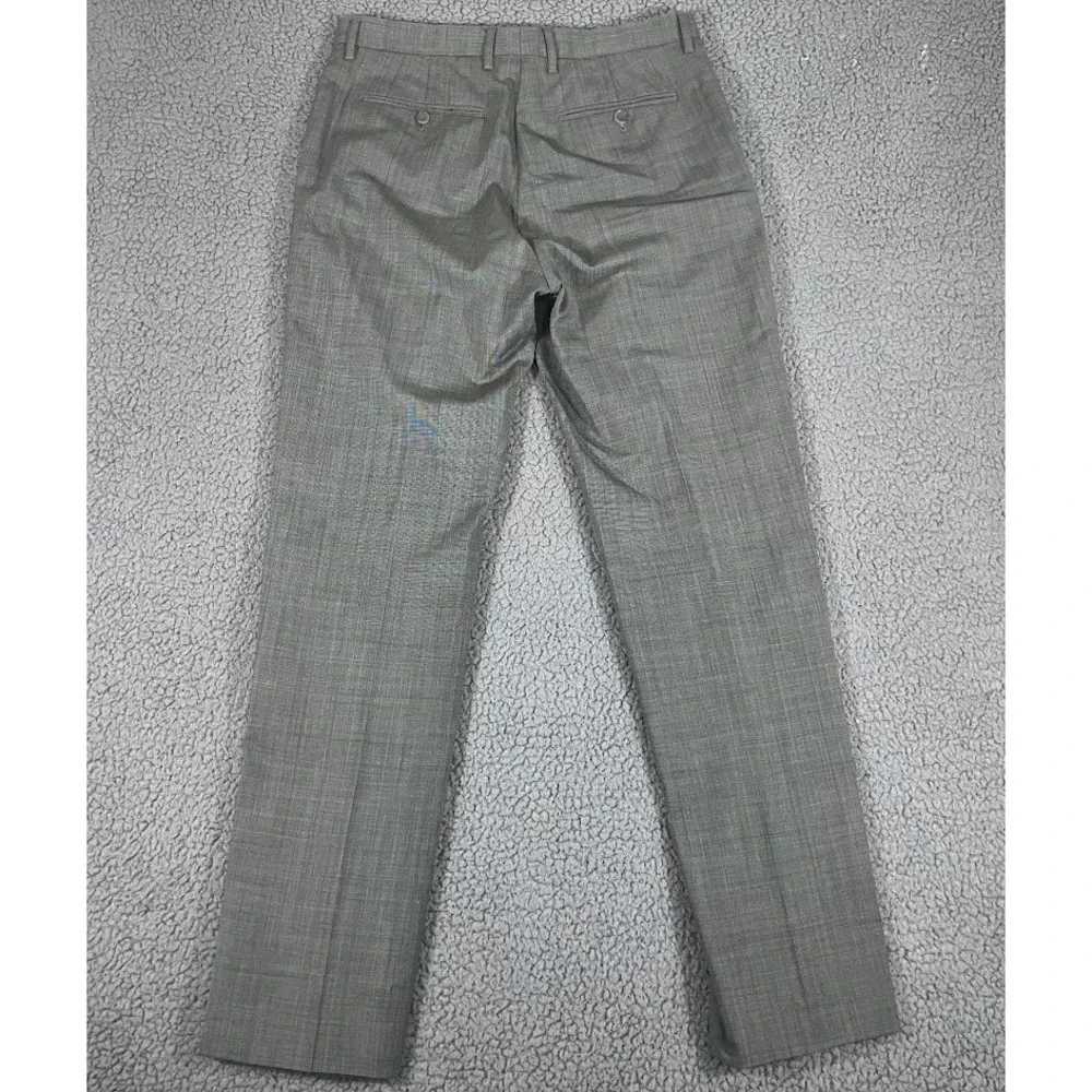 Banana Republic Mens 32x34 Tailored Slim Fit 100% Wool Dress Pants Grey Taupe